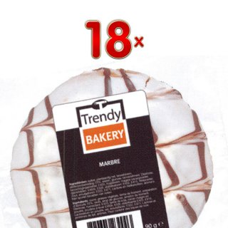 Trendy Bakery Mambo Marbre 18 x 90g Packung mit 1 Produkt pro Stück (Marmorkuchen mit Guss)