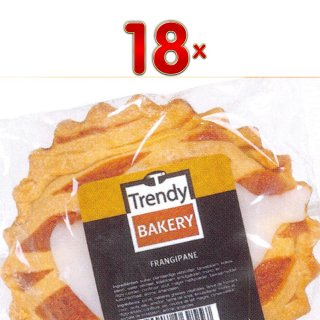 Trendy Bakery Frangipane 18 x 95g Packung mit 1 Produkt pro Stück (Kuchen mit Füllung)