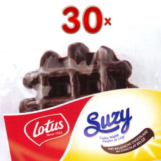 Lotus Suzy Gaufres de Liège au chocolat belge 30 x 58g Packung (Lütticher Waffel mit belgischer Schokolade)
