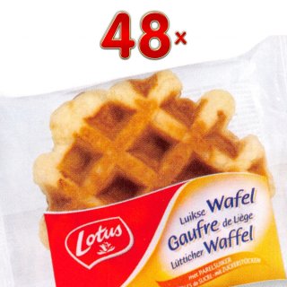 Lotus Suzy Gaufres de Liège aux Perles de Sucre 48 x 29g Packung (Lütticher Waffeln mit Zuckerstücken)