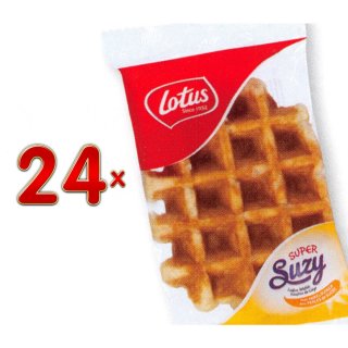 Lotus Suzy Super Gaufres de Liège aux Perles de Sucre 24 x 90g Packung (Lütticher Waffel mit Zuckerstückchen)