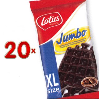 Lotus Suzy Gaufres vanille au chocolat belge Jumbo XL 20 x 75g Packung (XL-Waffel mit Schokoladenüberzug und Vanillegeschmack)
