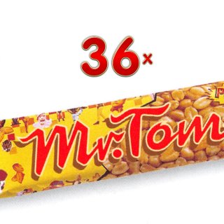 Mr.Tom Peanuts 36 x 40g Packung (Mr.Tom mit Karamell überzogener Erdnussriegel)