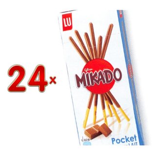 LU Mikado Pocket Chocolat au lait 24 x 39g Packung (Mikado mit Vollmilch-Schokolade)