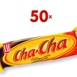 LU Cha-Cha Caramel Single au vrai Chocolat Belge 50 x 27g Packung (Waffel mit Karamell gefüllt und mit echter belgischer Schokolade umhüllt)