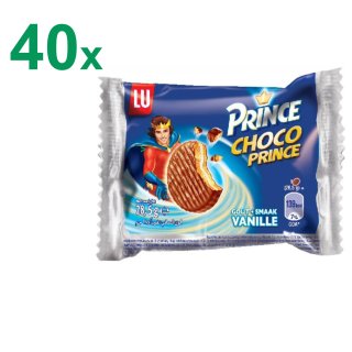 LU Prince Pocket goût Vanille 40x28,5g Packung (Prinzen-Keks mit Vanillecreme-Füllung und Schokomantel aus Vollmilch)