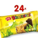 Lotus Dinosaurus Chocolat 24 x 56g Packung mit drei Produkten pro Stück (Dinosaurier-Kekse einseitig mit Schokolade)