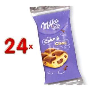 Milka Cake &Choco 24 x 35g Packung (kleiner Kuchen mit Schokostückchen und Schokofüllung)