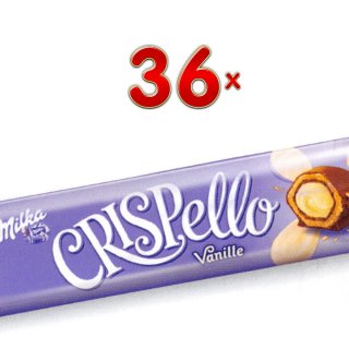 Milka Crispello Vanille 36 x 30g Packung (Schokoladenpraline mit cremiger Vanillefüllung)