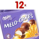 Milka Melo-Cakes 12 x 100g Packung mit 6 Produkten pro Stück (Schaumzucker auf Keks umhüllt von Milchschokolade)