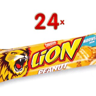 Nestle Lion Peanut 24 x 41g Packung (Lion-Schokoriegel mit Erdnüssen)