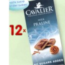 Cavalier Lait fourre Praline sans sucre 12 x 90g Tafel...