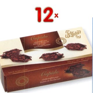 Cupido Truffles Paillettes Noir 12 x 200g Packung (dunkle Schokoladen-Trüffel-Flakes)