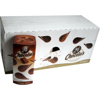 24 Chocolas Crispy Choc 12x80g Packung (knusprige Schokoladenchips)