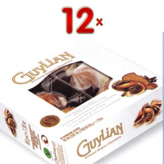 GuyLian Fruits de Mer 12 x 65g Packung (belgische Schokolade in Muschelform mit Nuss-Nougat-Füllung)