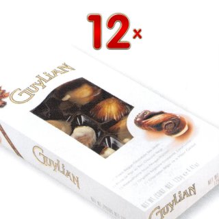 GuyLian Fruits de Mer Box 12 x 125g Packung (belgische Schokolade in Muschelform mit Nuss-Nougat-Füllung)