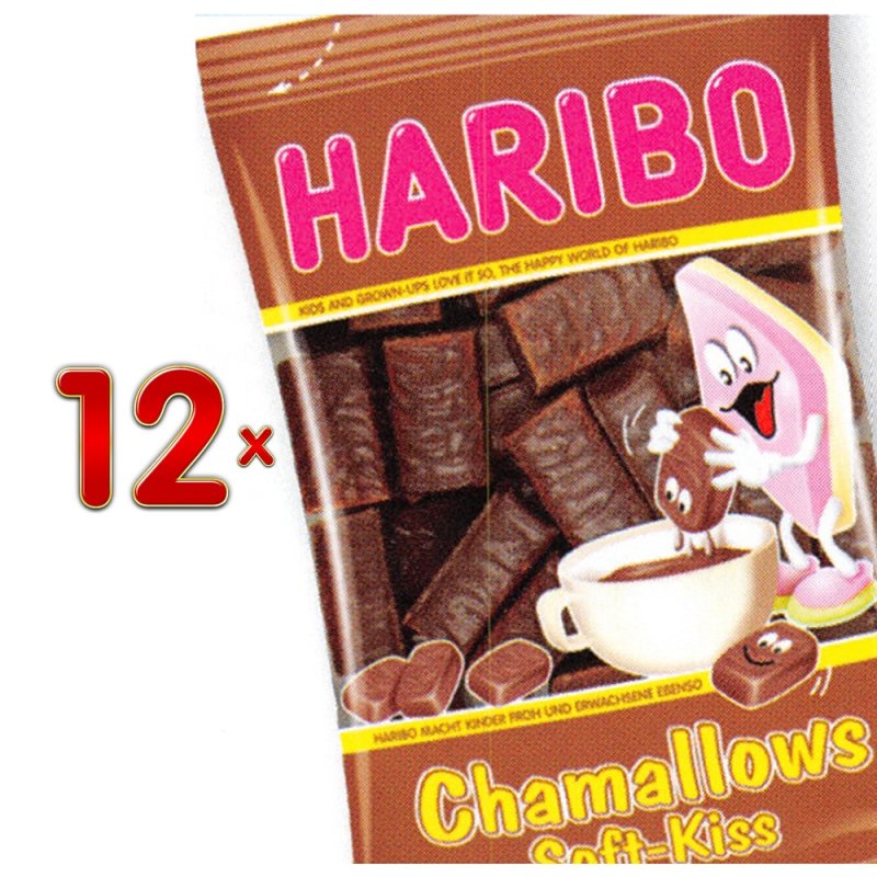 Haribo Chamallow Soft-Kiss 12 x 175g Packung (Schaumzucker