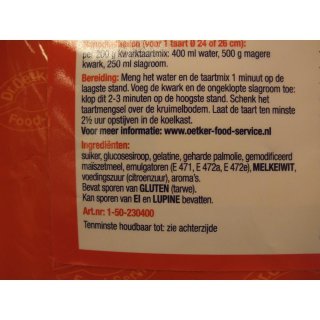 Dr. Oetker Mix voor Kwarktaart Naturel 1000g Packung (Mischung für Käsekuchen)