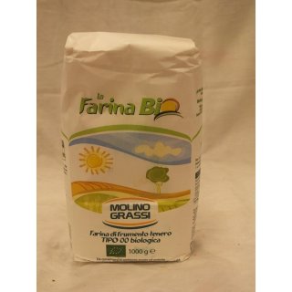 Molino Grassi la Farina Bio Farina di frumento Tenoro Tipo 00 1000g Packung (Bio Weichweizenmehl Typ 00)