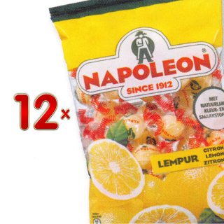 Napoleon Lempur Sachet 12 x 150g Packung (Bonbons mit Zitronengeschmack mit Brausefüllung)