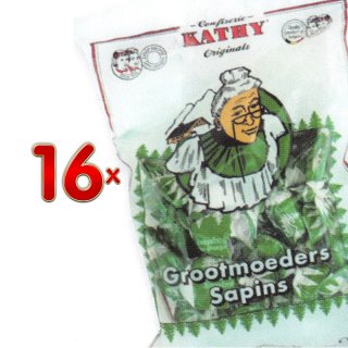 Kathy Grootmoeders Sapins Sachet 16 x 200g Packung (erfrischende Bonbons mit Kräutern, Eukalyptus und Minze)