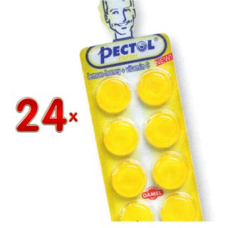 Pectol Lemon-Honey + Vitamin C 24 x 1 Packung (Lutschtabletten mit Vitamin C und Zitronen-honig-Geschmack)