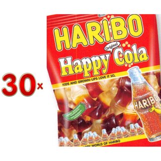Haribo Happy Cola Sachet 30 x 75g Packung (Colafläschchen)