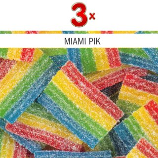 Haribo Miami Pik 1 x 3kg Packung (saure Fruchtgummistreifen mit vier Geschmacksrichtungen)