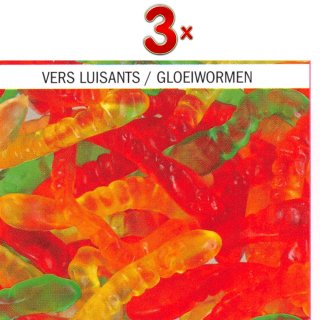 Haribo Vers Luisants 1 x 3kg Packung (Fruchtgummi-Würmchen)