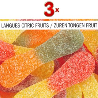Lutti Langues Citric Sticks 1 x 3kg Packung (saure Fruchtgummi-Zungen)