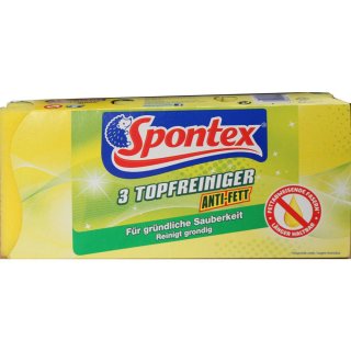 Spontex Topfreiniger Schwamm Anti-Fett (1 Packung, 3 Stück)