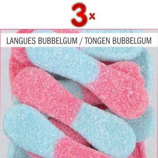 Astra Langues Bubbelgum Citrics 1 x 3kg Packung (saure Fruchtgummi-Zungen mit Kaugummigeschmack)