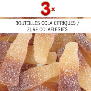 Astra Bouteilles Cola Citrics 1 x 3kg Packung (saure Fruchtgummi-Cola-Flaschen)