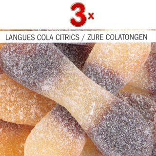 Astra Langues Cola citrics 1 x 3kg Packung (saure Fruchtgummi-Cola-Zungen)