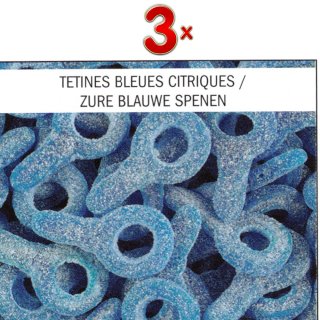 Astra Tetines Bleues Citrics 1 x 3kg Packung (blaue, saure Fruchtgummischnuller)