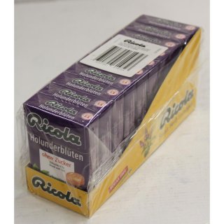 Ricola Kräuterbonbons Holunderblüte ohne Zucker (10x50g Packung)