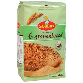 Soubry Pain 6 Céréales 5kg Packung (Vollkornbrot Mehl)