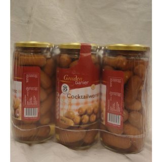Gouden Banier Cocktailworst 3  x 400g Glas (Cocktailwürstchen)