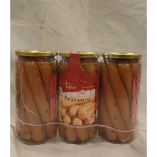 Gouden Banier Knackworst 3  x 400g Glas (Knackwürste)