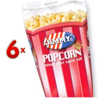 Jimmys Popcorn Soet Tub 6x140g Packung (gezuckertes Popcorn)