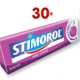 Stimorol Wild Cherry Single 30 x 14g Packung (Kaugummi wilde Kirsche)