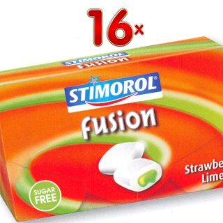 Stimorol Fusion Strawberry & Lime 16 x 22g Box (Kaugummi Erdbeer und Limette)