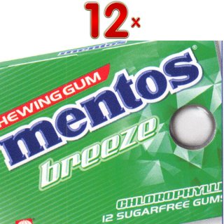 Mentos Gum Chlorophylle 12 x 17,5g Packung (Kaugummidragees Chlorophyll)