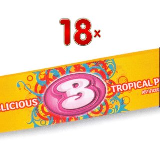 Bubblicious Tropical Punch 18 x 39g Packung (Kaugummi tropischer Früchtemix)