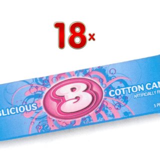 Bubblicious Cotton Candy 18 x 39g Packung (Kaugummi mit Zuckerwattengeschmack)