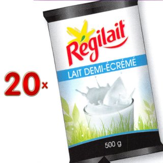 Régilait Lait Demi-Écrémé 20 x 500g Packung (Halbmagermilch-Granulat)