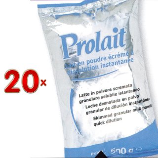 Prolait Non Sucre Lait Poudre 20 x 500g Packung (zuckerfreies Magermilchpulver)