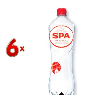 SPA Barisart PET 6 x 1 l Flasche (Wasserflasche mit etwas Kohlensäure)