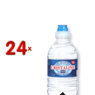 Cristaline Eau de Source Naturelle Sport 24 x 330 ml Flasche (natürliches Mineralwasser in Flasche mit Sportverschluss)