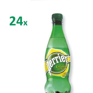 Perrier Citron PET (4x6-Pack) á 500 ml Flasche (Mineralwasser mit Kohlensäure und Zitronengeschmack)